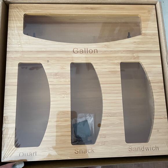 NWOT Bamboo Ziplock Bag Storage Organizer - Picture 3 of 8